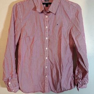 Tommy Hilfiger Men's Red Striped Shirt